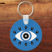 Porte-clés Grec Mal Oeil Bleu Noir Blanc (Recto)