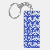 Porte-clés Grec Meander Key Waves Motif Bleu (Devant gauche)