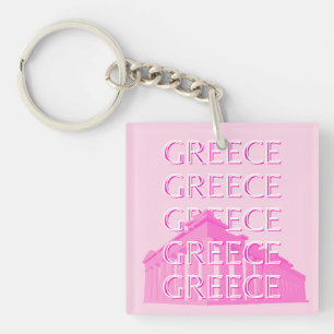 Porte-clés Grèce, Art Voyage, Art Voyage Pastel, Rose