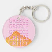Porte-clés Grèce, Art Voyage, Rose (Dos)