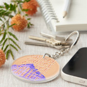 Porte-clés Grèce, Athènes Travel Art, Orange (Devant droit)