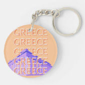 Porte-clés Grèce, Athènes Travel Art, Orange (Dos)