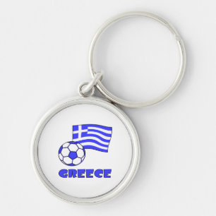 Porte-clés Grèce avec drapeau grec et ballon de football