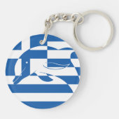 Porte-clés Grèce Dauphin commun Drapeau animal national grec (Dos)