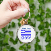 Porte-clés Grèce Drapeau Grec Bleu Personnalisation (Main)