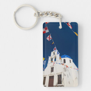 Porte-clés Grèce et île grecque de Santorin ville d'Oia 4