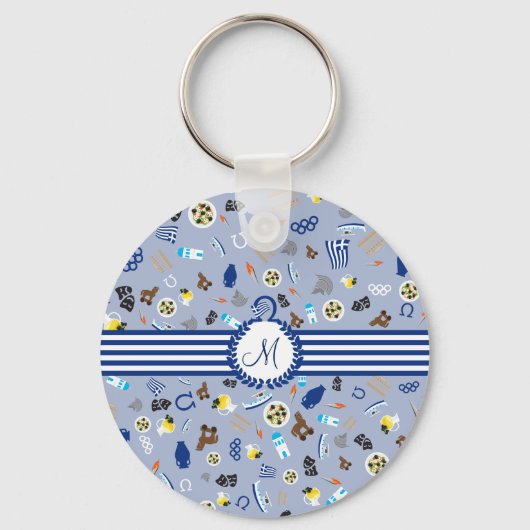 Porte-clés Grèce : objets célèbres du pays (Recto)