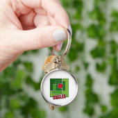 Porte-clés Green Abstraction with Twisted Red Square (main)