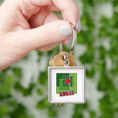 Porte-clés Green Abstraction with Twisted Red Square (main)