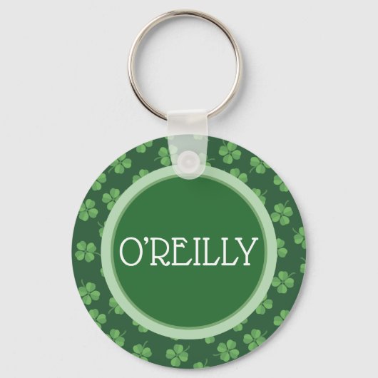 Porte-clés Green Celtic Irish Four Leafed Clovers St. Patrick (Recto)