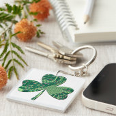 Porte-clés Green Circuit Board St Patrick Day Shamrock (Devant Droit)