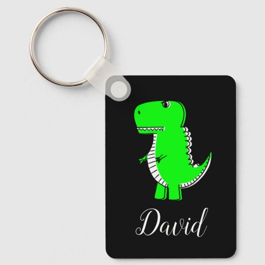 Porte-clés Green Dinosaur Drawing With Custom Keychain (Recto)
