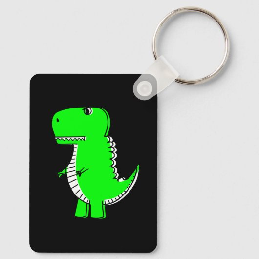 Porte-clés Green Dinosaur Drawing With Custom Keychain (Verso)