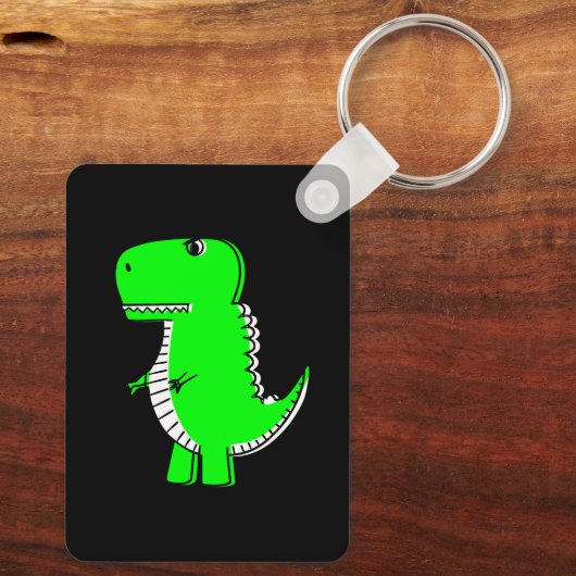 Porte-clés Green Dinosaur Drawing With Custom Keychain (Verso)
