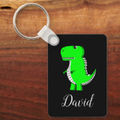 Porte-clés Green Dinosaur Drawing With Custom Keychain (Recto)