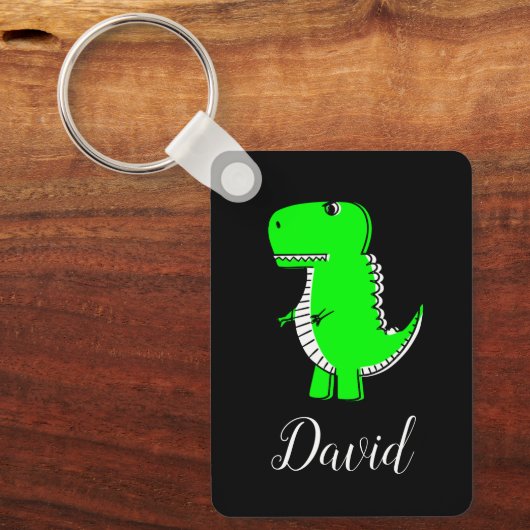 Porte-clés Green Dinosaur Drawing With Custom Keychain (Recto)
