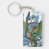 Porte-clés Green Dragon Chickadees Winter QR code (Devant)