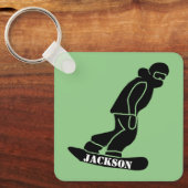 Porte-clés Green Freeride Snowboard Snowboard Stencil (Recto)