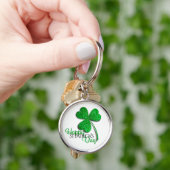Porte-clés Green Glitter Shamrock Happy St Patrick’s Day  T-S (main)