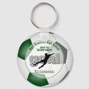 Porte-clés green grey girls soccer équipe esprit sport