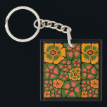 Porte-clés Green & Orange Modern Abstract Floral<br><div class="desc">Green & Orange Modern Abstract Floral is a stylish and eye-catching design featuring fresh green tones combined with vibrant orange floral elements. The modern abstract style creates a unique artistic look that feels both elegant and contemporary. Perfect for adding a touch of creativity and nature-inspired beauty to everyday products, home...</div>