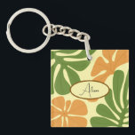Porte-clés Green & Orange Modern Abstract Floral<br><div class="desc">Green & Orange Modern Abstract Floral is a stylish and eye-catching design featuring fresh green tones combined with vibrant orange floral elements. The modern abstract style creates a unique artistic look that feels both elegant and contemporary. Perfect for adding a touch of creativity and nature-inspired beauty to everyday products, home...</div>