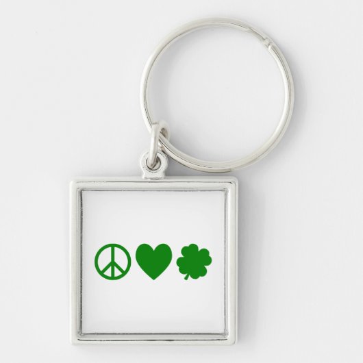 Porte-clés Green Peace Love & Shamrocks (Devant)