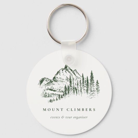 Porte-clés Green Pine Woods Mountain Sketch Escalade Camping (Recto)