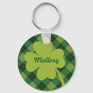 Porte-clés Green Plaid St. Patty's Day Porte - clé personnali
