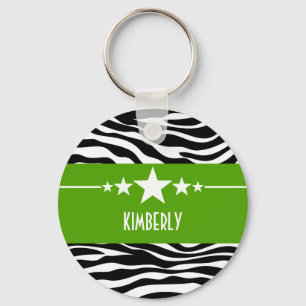 Porte-clés Green Sassy Star Zebra Porte - clé