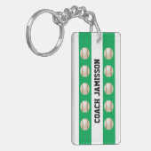 Porte-clés Green & White, nom, coach de base-ball de Thanks (Devant gauche)