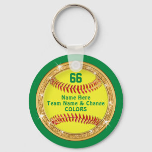 Porte-clés Green Yellow Personnalisé Softball Team idées cade