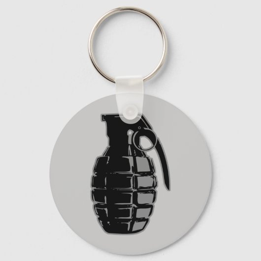 Porte-clés Grenade main - gris (Recto)