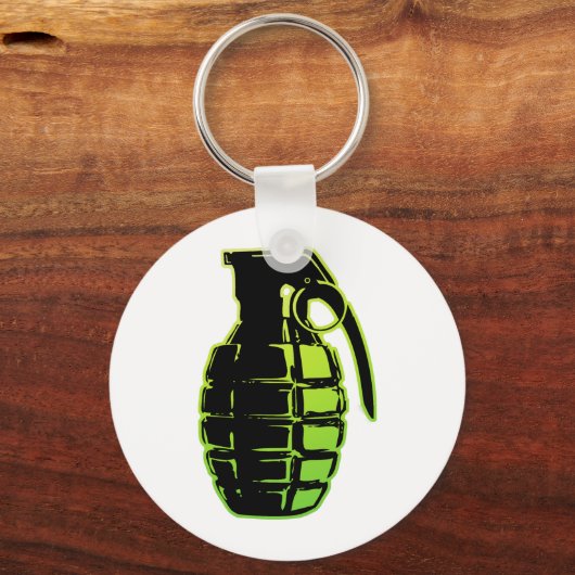 Porte-clés Grenade main - vert (Recto)