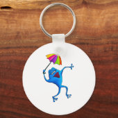 Porte-clés Grenouille à chant bleu avec parapluie (Recto)