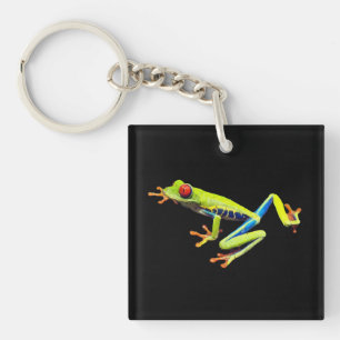 Porte-clés Grenouille à feuilles rouges