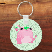 Porte-clés Grenouille à fraise Kawaii (Recto)