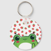 Porte-clés Grenouille à fraise Kawaii (Recto)