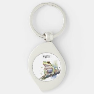 Porte-clés Grenouille arboricole aquarelle mignonne, personna