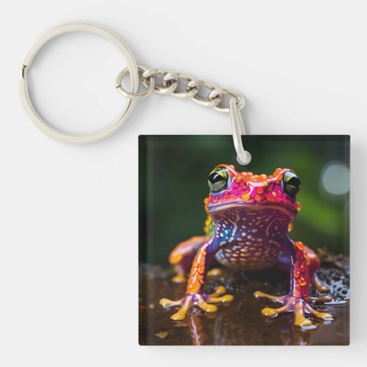 Porte-clés 🐸 grenouille arc-en-ciel (Devant)