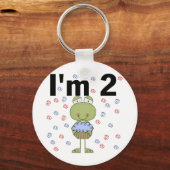 Porte-clés Grenouille avec Cupcake 2e chemises d'anniversaire (Recto)