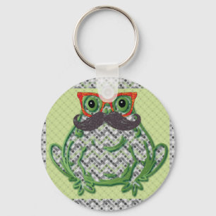 Porte-clés Grenouille avec des verres de moustache et de