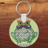 Porte-clés Grenouille avec moustache et lunettes de poisson p (Recto)