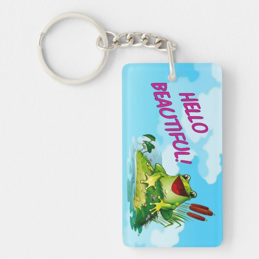 Porte-clés Grenouille, Bonjour Belle (Devant)