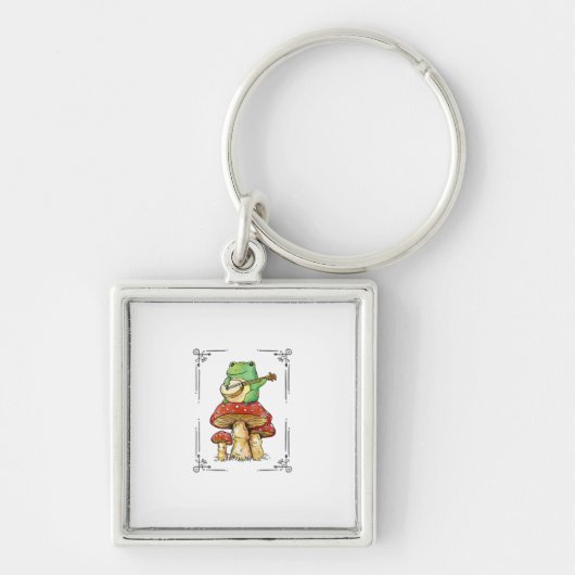 Porte-clés Grenouille Champignon Goblincore Conception Artist (Devant)