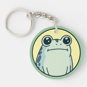 Porte-clés Grenouille crapaud drôle au visage impassible