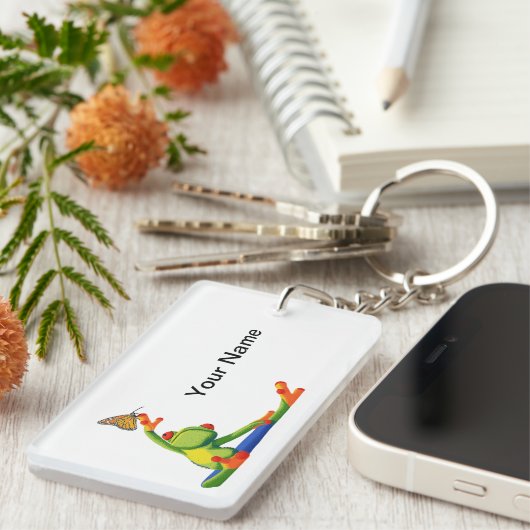 Porte-clés Grenouille de Yoga (Devant droit)