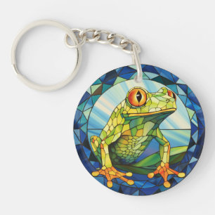 Porte-clés Grenouille en verre doux