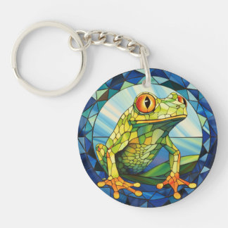 Porte-clés Grenouille en verre doux