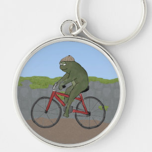 Porte-clés Grenouille gentille sur un Porte - clé de vélo